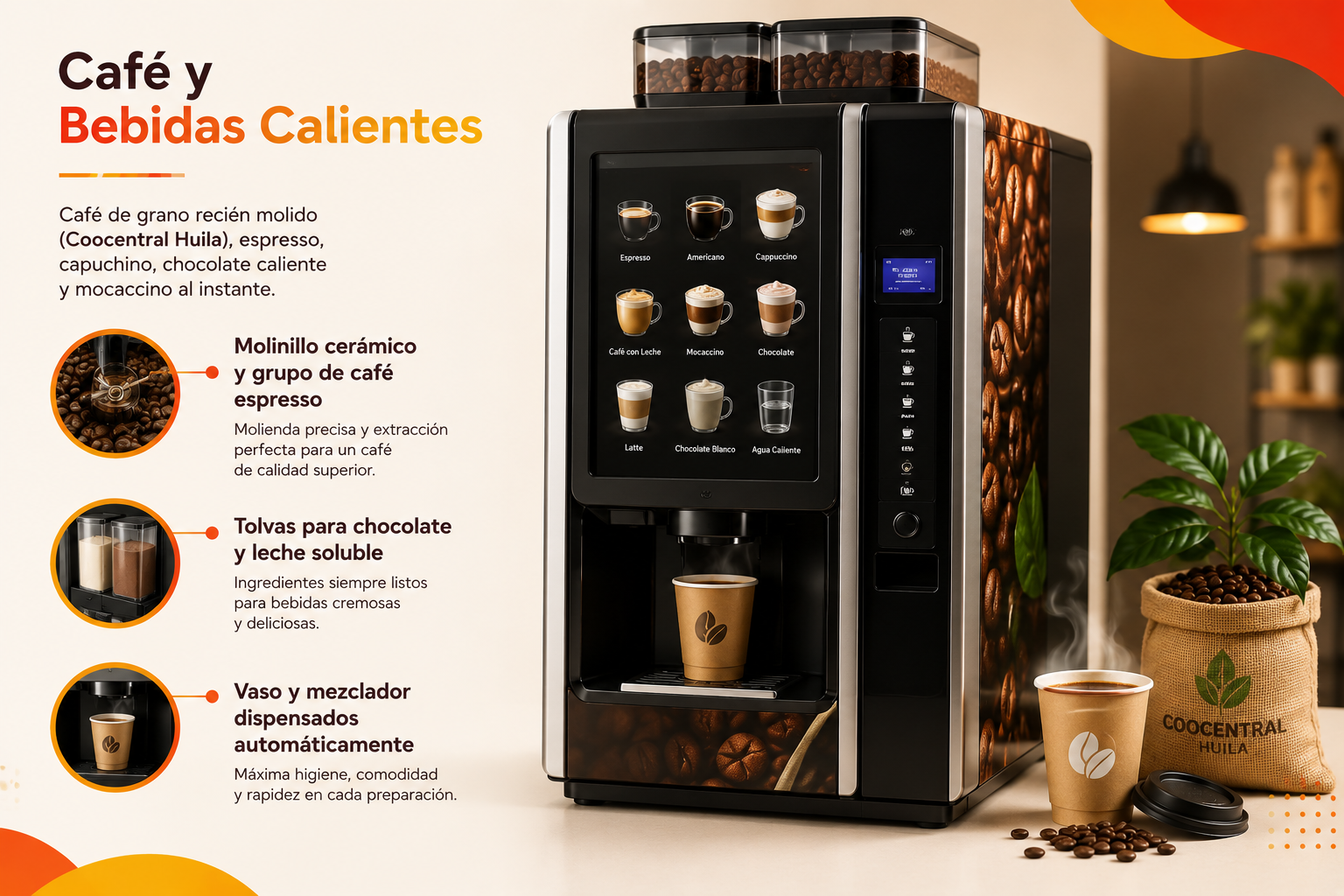 Dispensadoras de Café y Bebidas Calientes