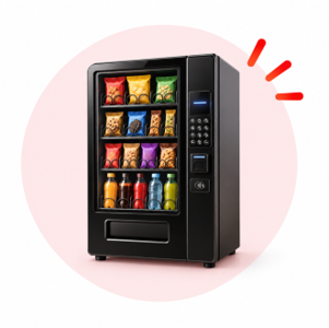 Máquina vending automática de snacks y bebidas