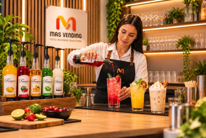 Preparación de cocteles y bebidas especiales con siropes
